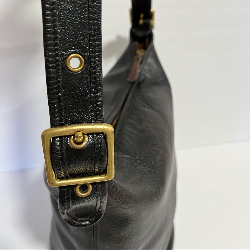 Coach 9085 Duffle Sac Black Large Leather 1990s Vintage Bucket Shoulder Bag - Picture 6 of 14